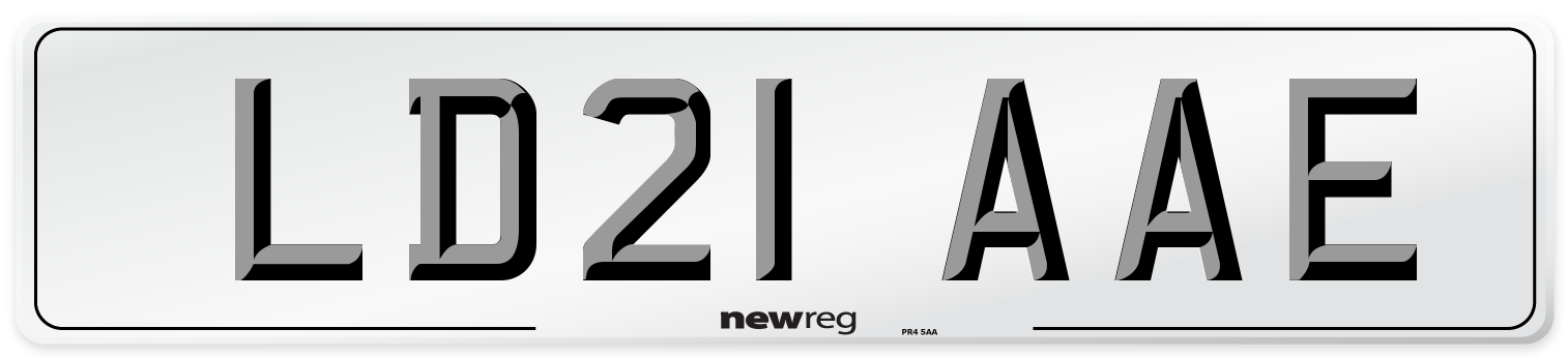LD21 AAE Number Plate from New Reg